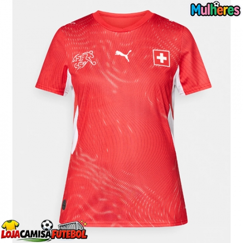 Camisa de Futebol Suíça Equipamento Principal Mulheres Mundo 2026 Manga Curta
